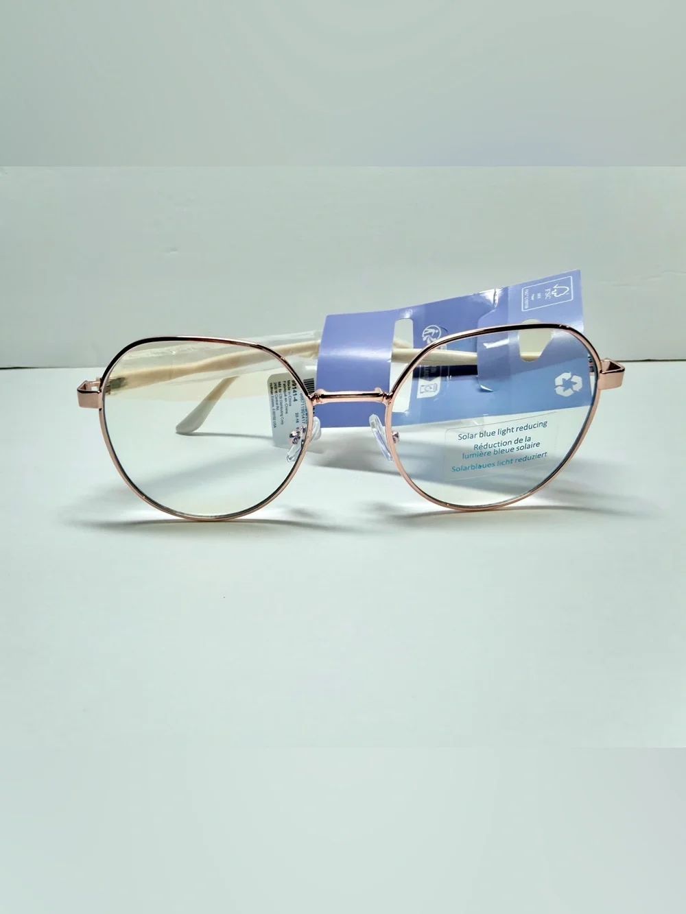Claire's Rose Gold Metal Women's Glasses Blue Light Filtering